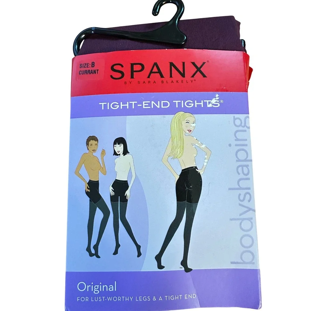 Spanx Tight-End Tights Women Size B Currant Burgundy Bodyshaping Opaque 128 NEW